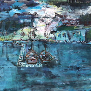 "My Little Harbor" by Bato Bostandzic, Acrylic on Canvas