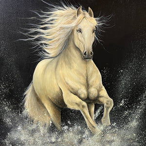 "White Horse" by Niloo Pariscari, Acrylic on Canvas