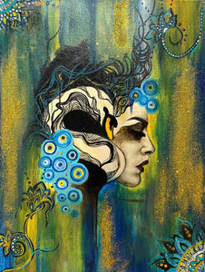 "Blue Mind I" by Niloo Pariscari, Mixed Media on Canvas
