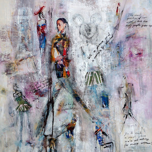 "Started" by Asma Kocjan, Mixed Acrylic, Epoxy on Canvas