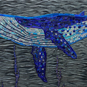 "Whale" by Christine Hausserman, Mixed Media on Metal