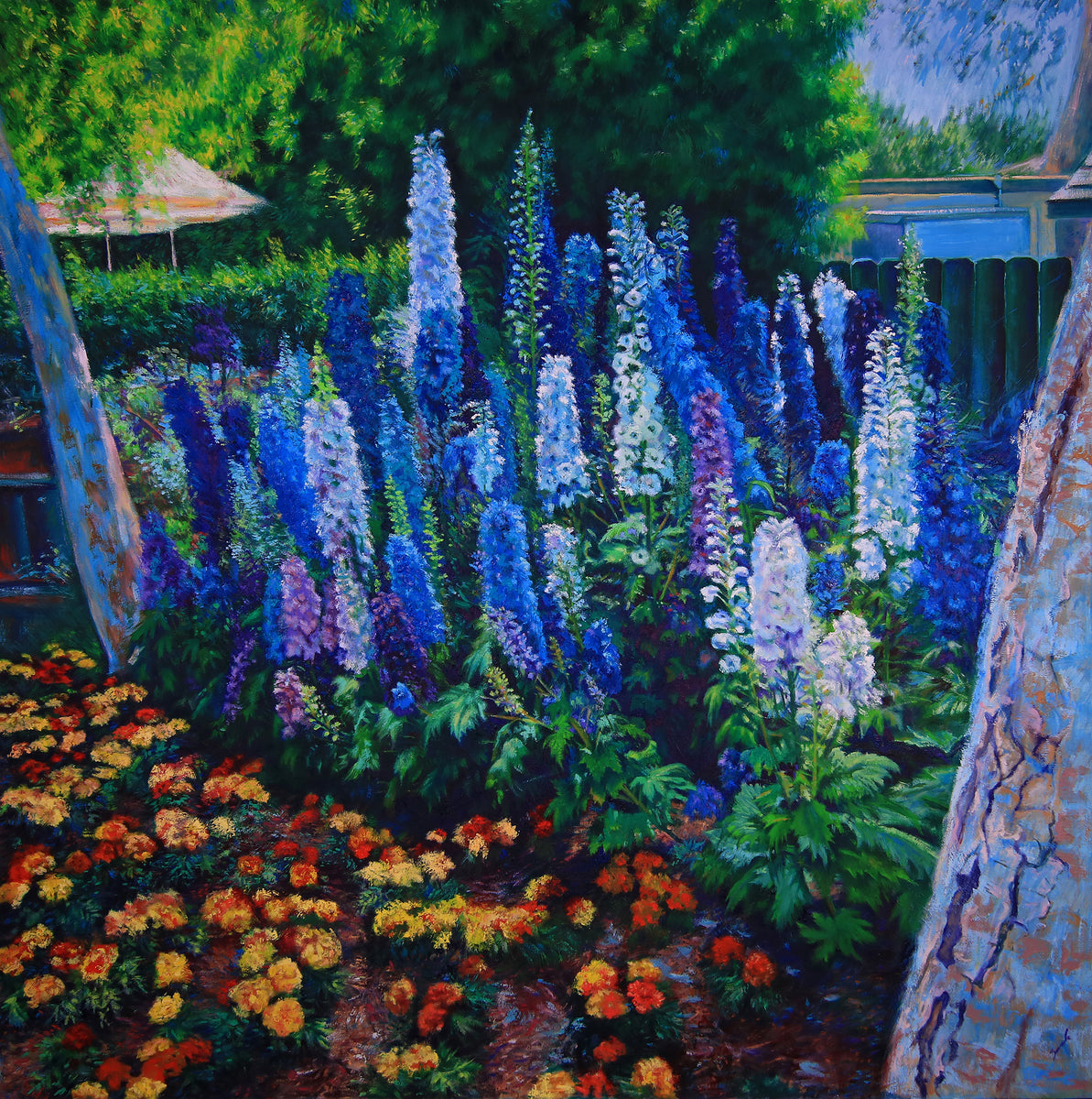 Delphinium” By Ruben Zavala, Oil on Canvas – LagunaART.com gallery