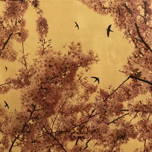 "Prunus Sakura IV" by Robert Pereira Hind, Gold Leaf Schlag Metal