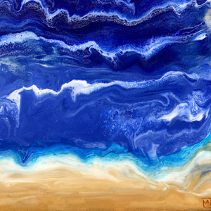 "Ocean Breeze lll" By Mayra Navarro, Acrylic on Wood Panel
