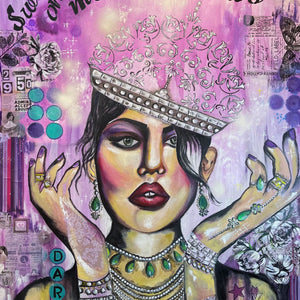 "Material Girl" by Shams Kherani, Mixed Media on Canvas