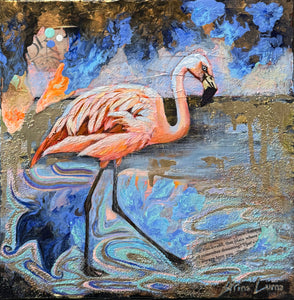 "Lagoon Bloom" by Arina Luma, Mixed Media on Canvas