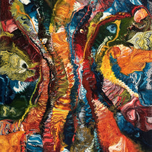 Abstract artwork with vibrant colors and textures