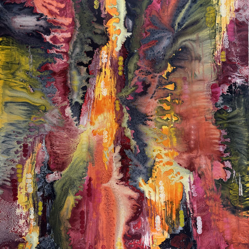 Abstract art with vibrant colors and textures