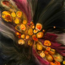 Abstract art with swirling colors and patterns