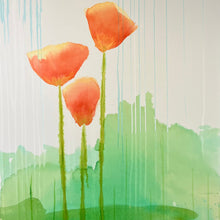 "3 Poppies" by Christy Linton, Mixed Media on Canvas