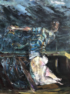"Fisherman" by Bato Bostandzic, Acrylic on Canvas