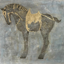 "Gilded Saddle" by Christy Linton, Mixed Media on Canvas