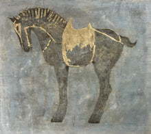 "Gilded Saddle" by Christy Linton, Mixed Media on Canvas