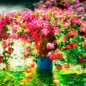 "Flower Vase in a Pool of Water 2” by Americo, Digital Painting/ Giclée on Canvas