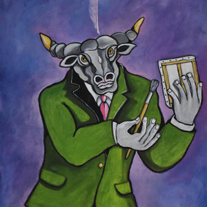 "Buffalo Bull The Artist" by Nagui Achamallah, Acrylic on Canvas