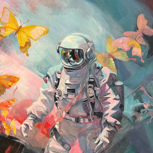 "Butterfly Odyssey" by Tarman, Oil on Wood Panel