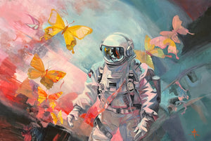 "Butterfly Odyssey" by Tarman, Oil on Wood Panel