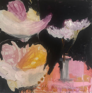"Flower Sundae" by Charlotte Forbes, Mixed Media on Canvas