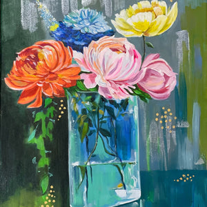 "Exquisite Flowers" by Manpreet K. Chawla, Acrylic on Canvas