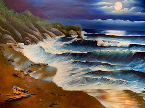 "Calm Waves" by Feri Bashar, Oil on Canvas