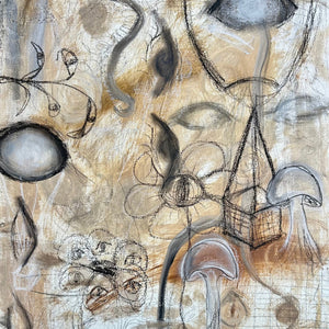 " “No Puedo Dormir" by Catherine Erazo, Mixed Media on Canvas