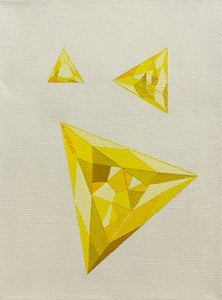 "Yellow Diamonds" by Sarah  Leverence, Acrylic on Canvas