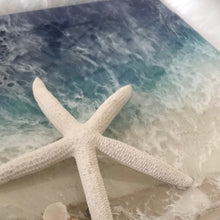 "Ocean with Starfish" by Candace Manning, Mixed Media on Wood Panel