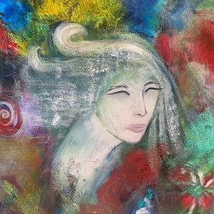 “Flirting with Color” by Carie Pytynia, Mixed Media on Canvas