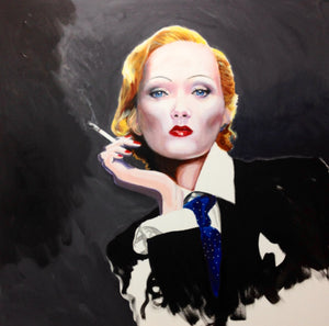 "Marlene Dietrich, Classic" by Dennis Asbury, Acrylic on Canvas