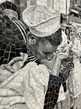 "Kissing Sailor Mosaic" by Jay Nadeau, Mixed Media on Wood