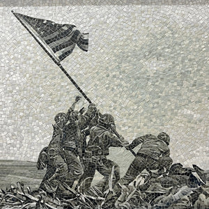 "Raising the Flag on Iwo Jima" by Jay Nadeau, Mixed Media on Wood