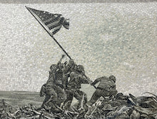 "Raising the Flag on Iwo Jima" by Jay Nadeau, Mixed Media on Wood