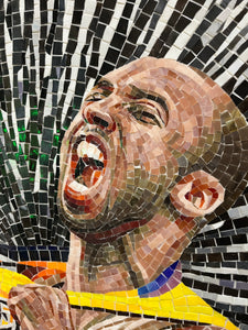 "Kobe Bryant" by Jay Nadeau, Mixed Media on Wood