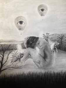 “Spiritual evolution" by Catherine Erazo, Mixed Media on Paper