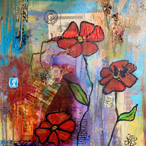 "Traveling Poppies" by Kimberly Campbell, Acrylic on Canvas