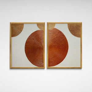 "Circles of my Mind" Diptych by Stacey Kosins, Mixed Media on Canvas