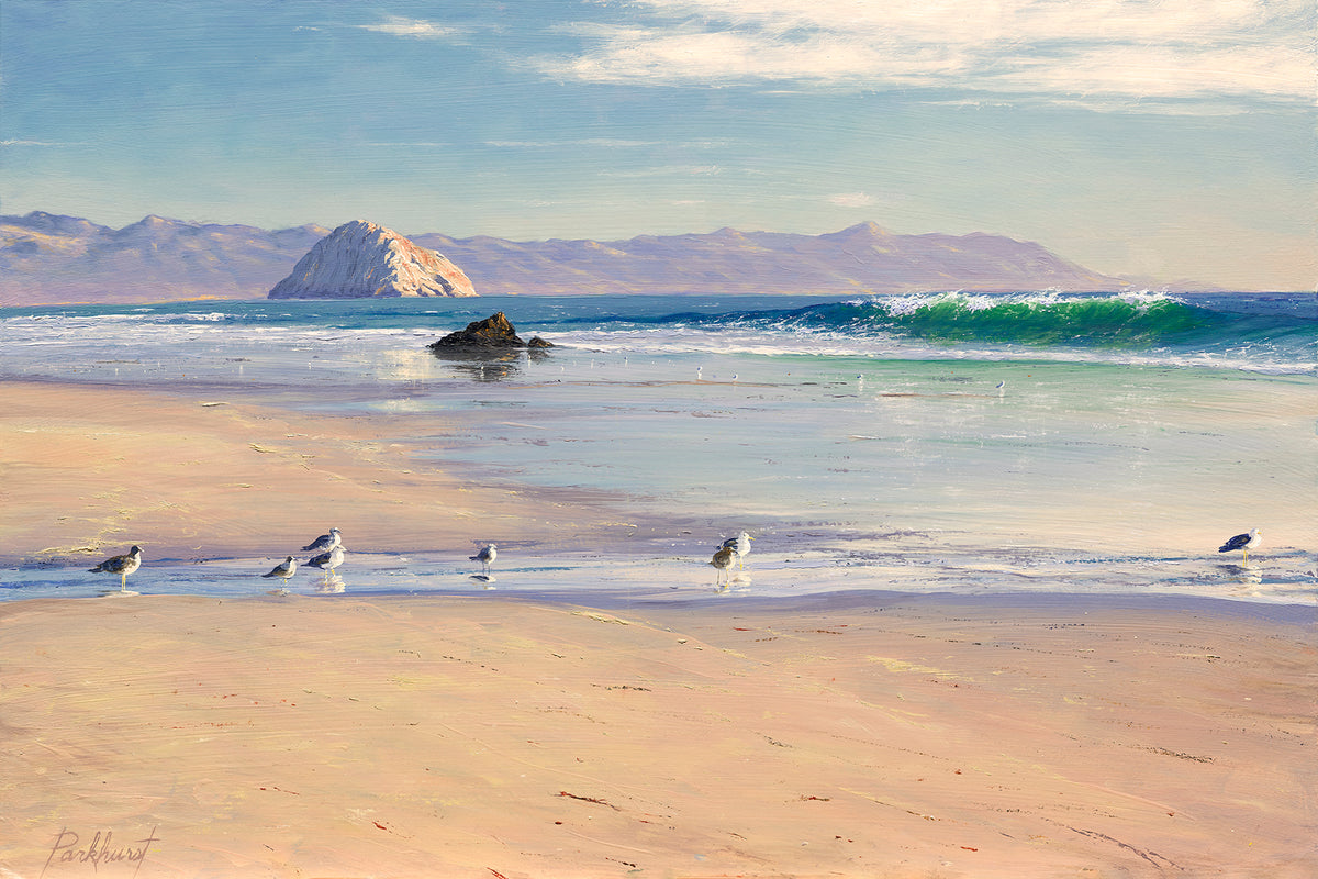 JIM PARKHURST "LINGERING TIDES" 24X36 FLOATER FRAME ORIGINAL PAINTING