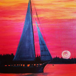 "Sailing Away" by Moira Lumpkin, Acrylic on Canvas