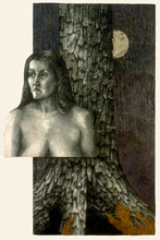 "The Strongest Half" by Nancy Lu Rosenheim, Pastel Pencil, Light Molding Paste, 2 Panels, Silver and Aluminum Leaf