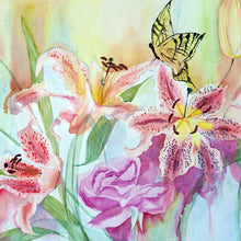 "Tiger Lilies Drip" by Suzanne Willis, 140LB Cold Press D Arches Watercolor Paper