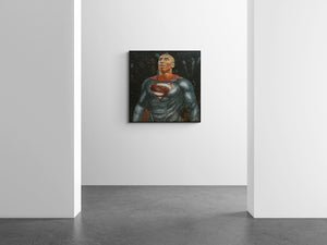 Superman painting on a white wall