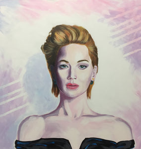 "Jennifer Lawrence Stunning" by Dennis Asbury, Acrylic on Canvas