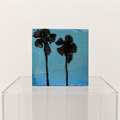 "Glass Box" Laguna Beach Small Original mixed media on wood panel, sits on the shelf or hang on the wall
