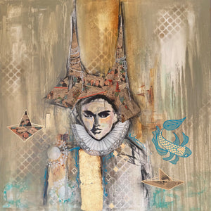 “Queen” by Lucia Apodaca, Mixed Media on Canvas