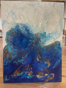 "Blue Sea" by Souzan Zargari, Mixed Media on Canvas