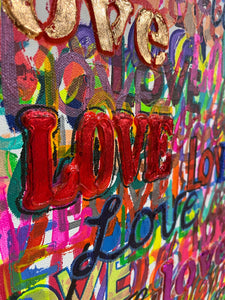 “Love 2” by Husmann, Mixed Media on canvas