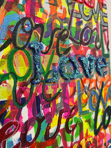 “Love 2” by Husmann, Mixed Media on canvas