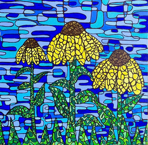 "Black Eyed Susans" by Kimberly Campbell, Acrylic on Canvas