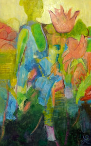 "Her Garden & His Garden Diptych" by Linda Robin, Acrylic on Canvas