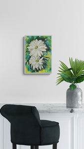 "Flourishing Daisies" by Manpreet K. Chawla, Mixed Media on Canvas